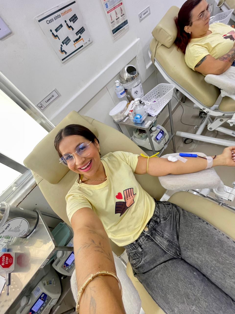 Campanha de doação de sangue.